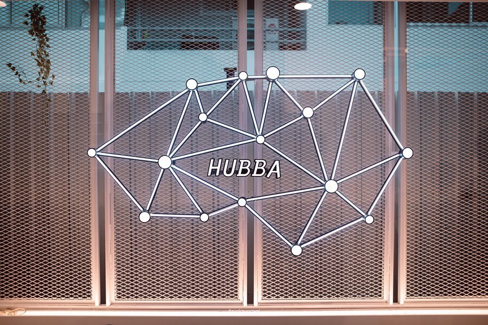 HUBBA sign at the Sathorn coworking location
