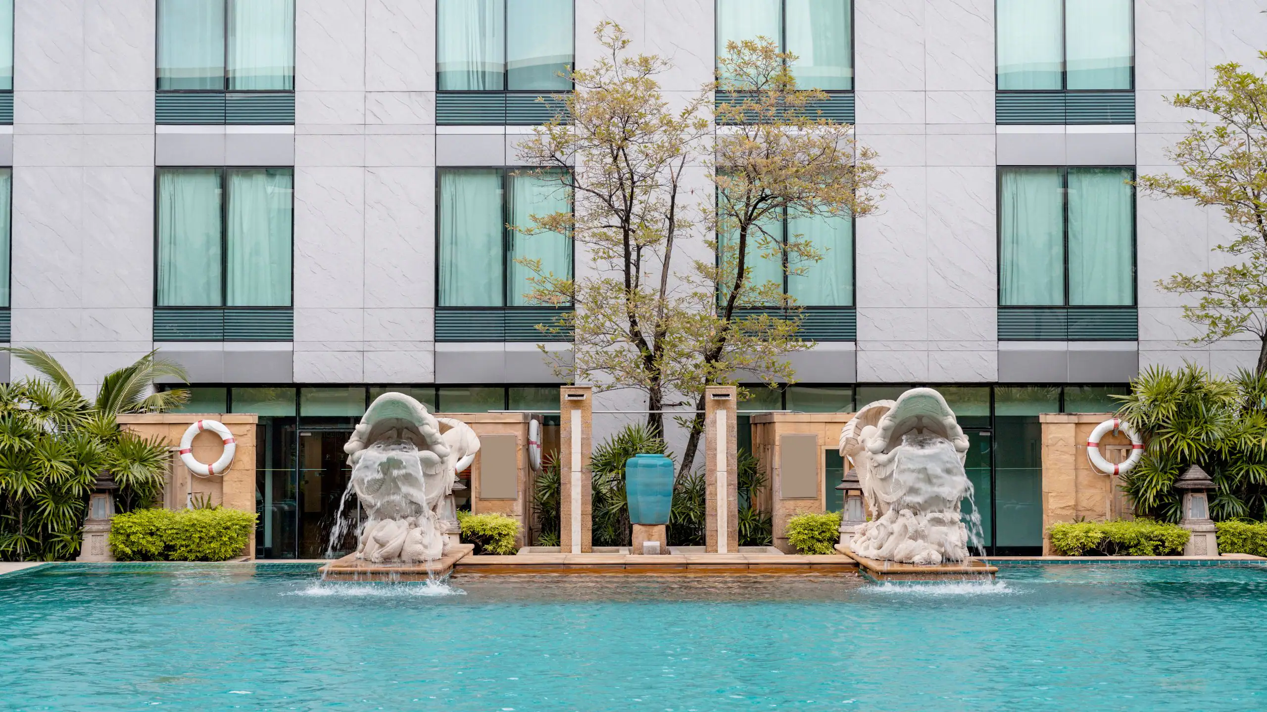 Pool garden at Hyatt Regency Bangkok Suvarnabhumi Airport
