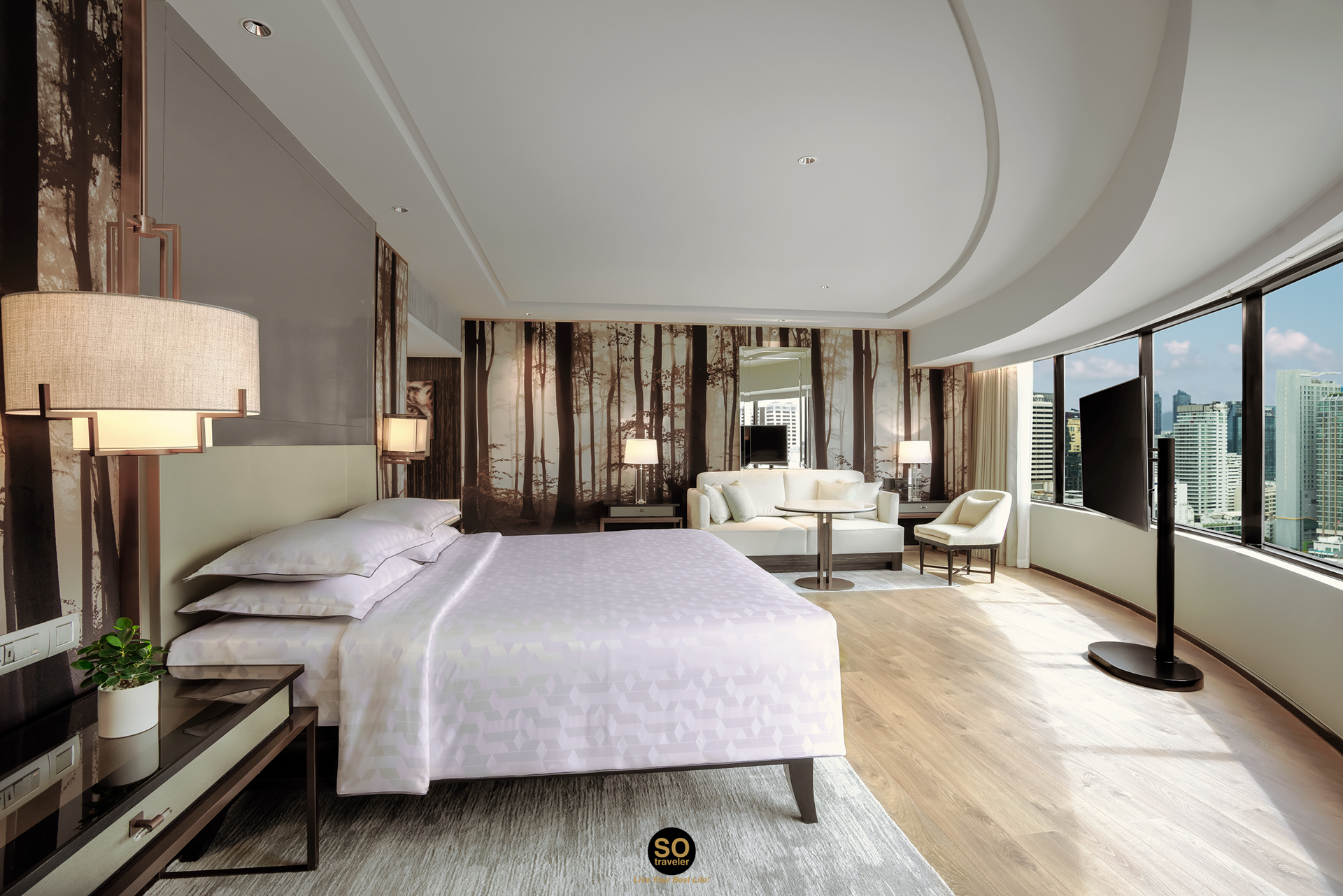 Nature Suite bedroom at JW Marriott Bangkok