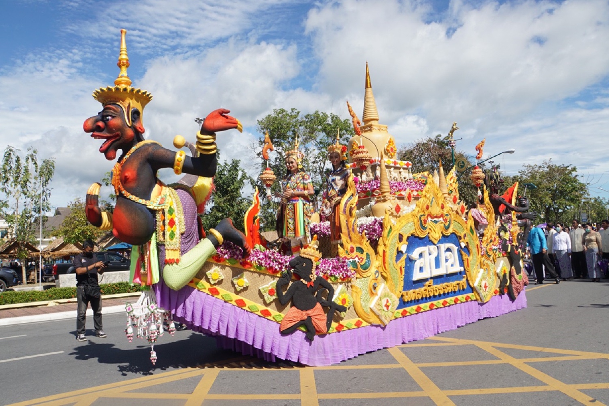 Decorated Mharub floats in Nakhon Si Thammarat
