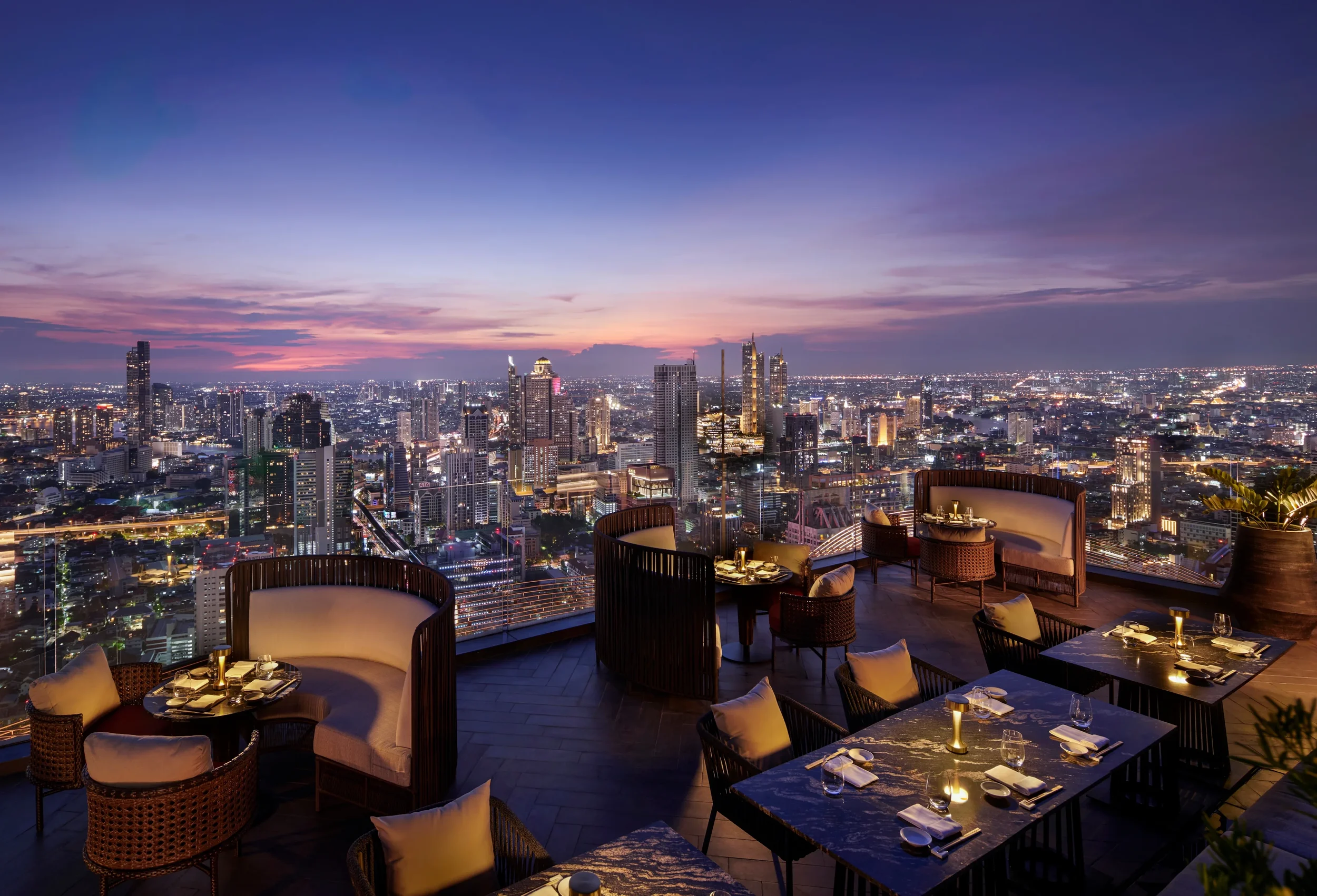 Nobu Bangkok terrace and skyline