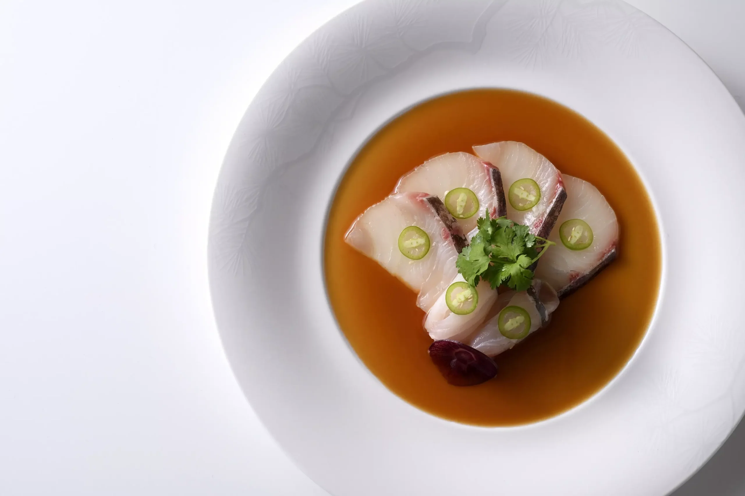 Yellowtail sashimi with jalapeno at Nobu