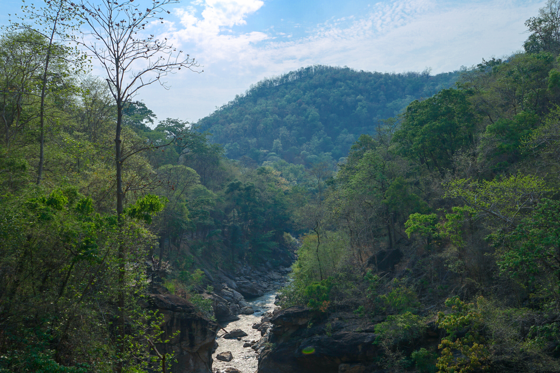 Suspension bridge above the Ob Luang canyon
