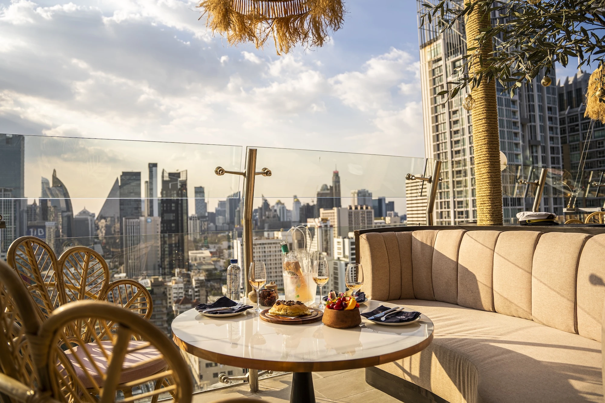 Sunset dining terrace at Pastel Bangkok
