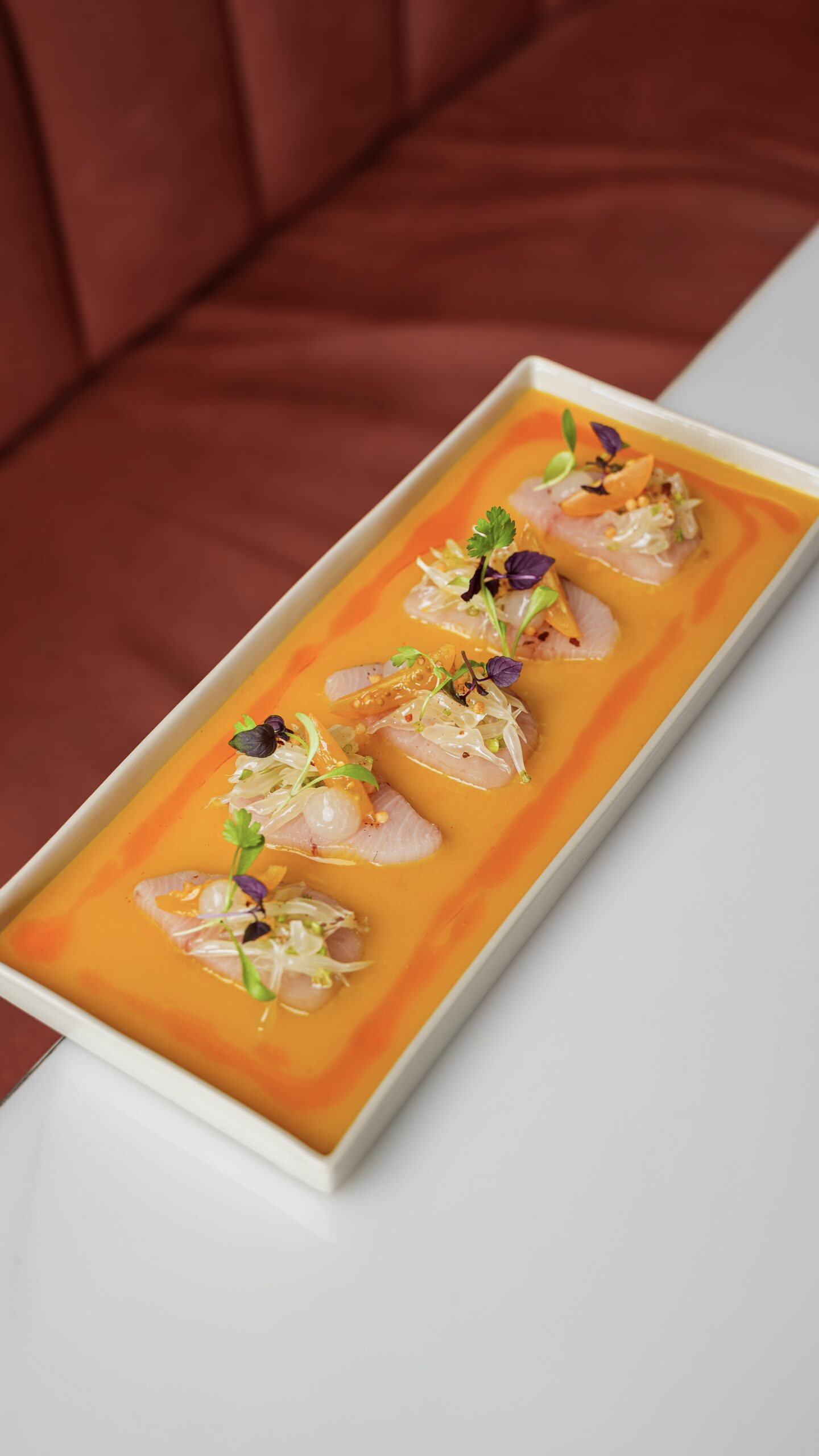 Hamachi ceviche served at Pastel Bangkok