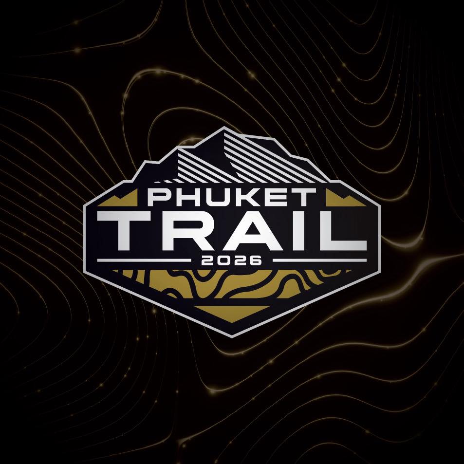 Phuket Trail 2026 event logo on a dark contour background