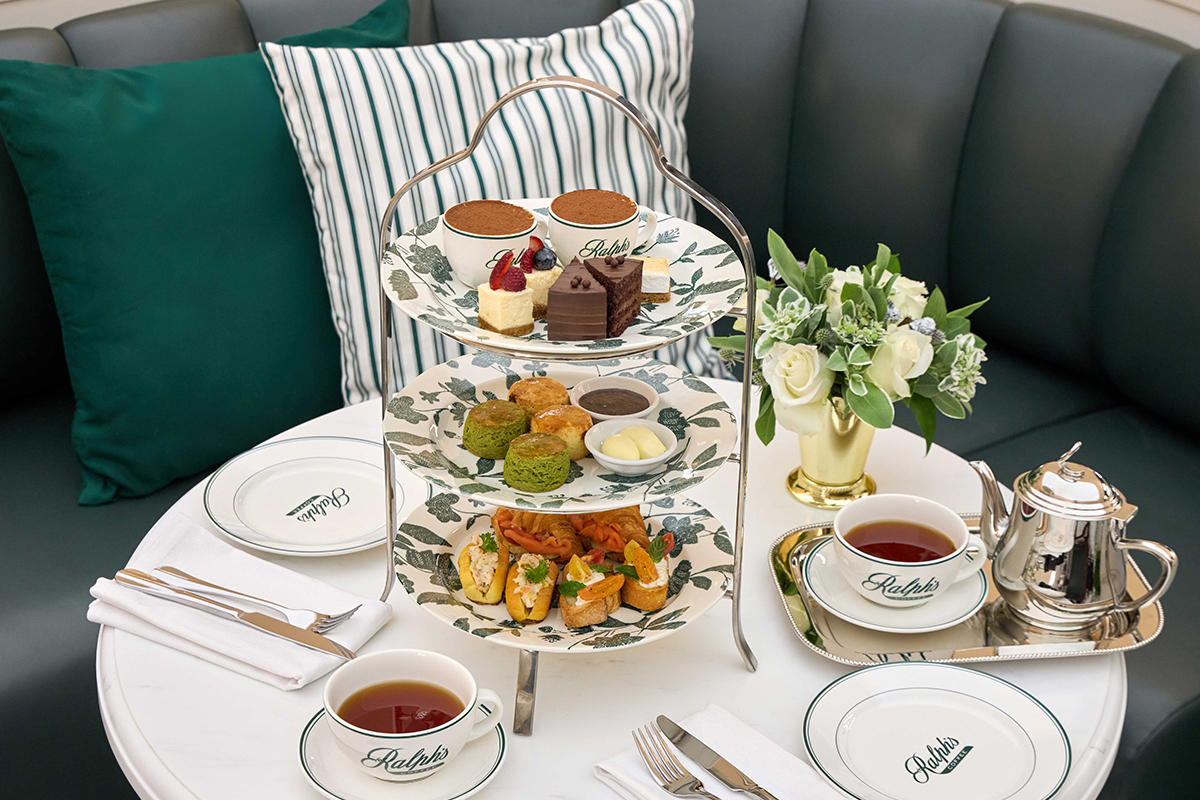 Tiered Ralph's Tea Set with savouries, scones and desserts