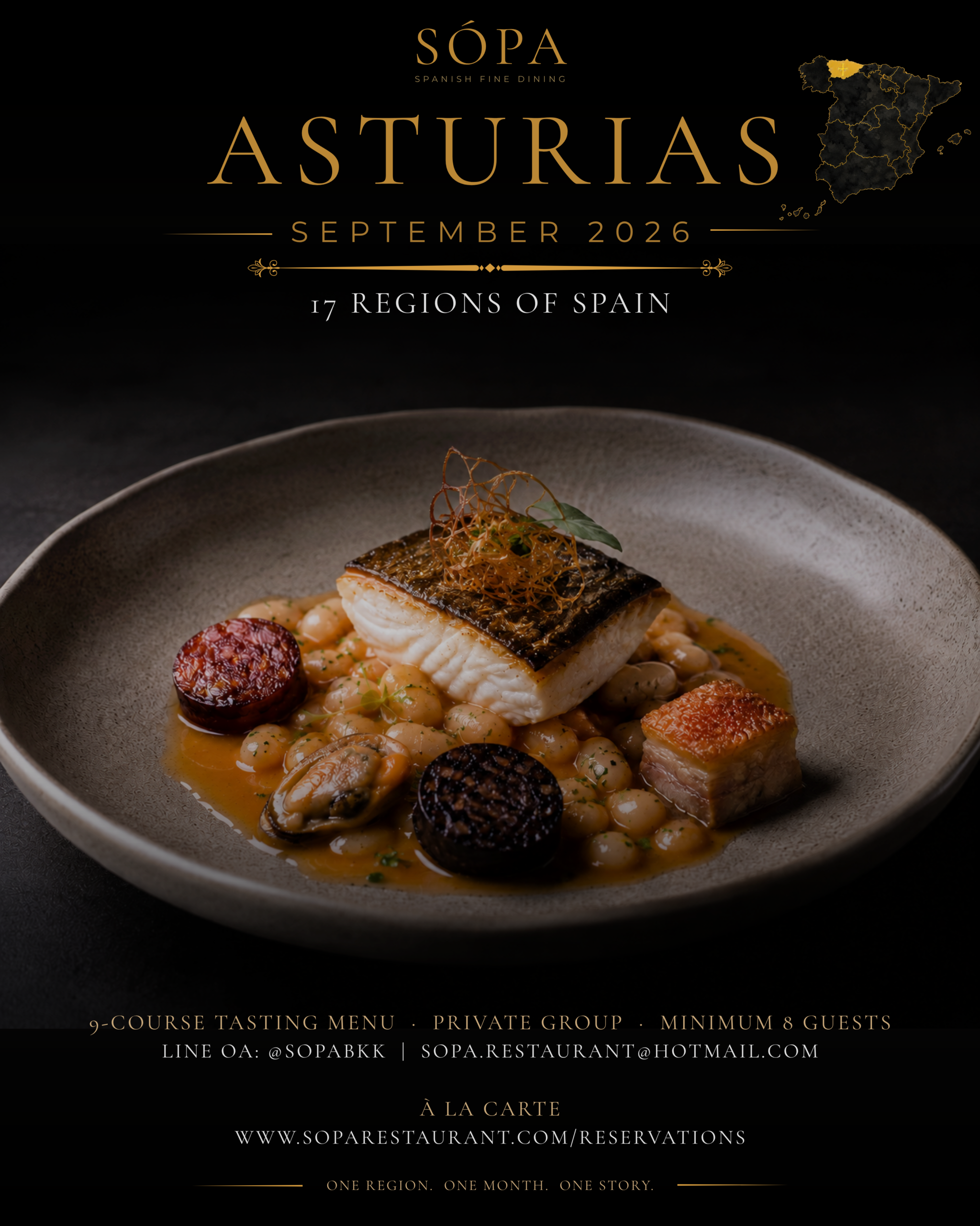 Asturias regional tasting menu at SOPA Bangkok