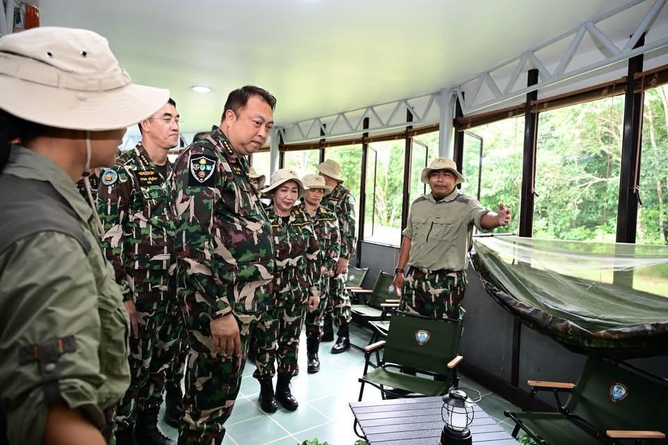 Officials reviewing equipment at the Khon Doen Pa programme launch
