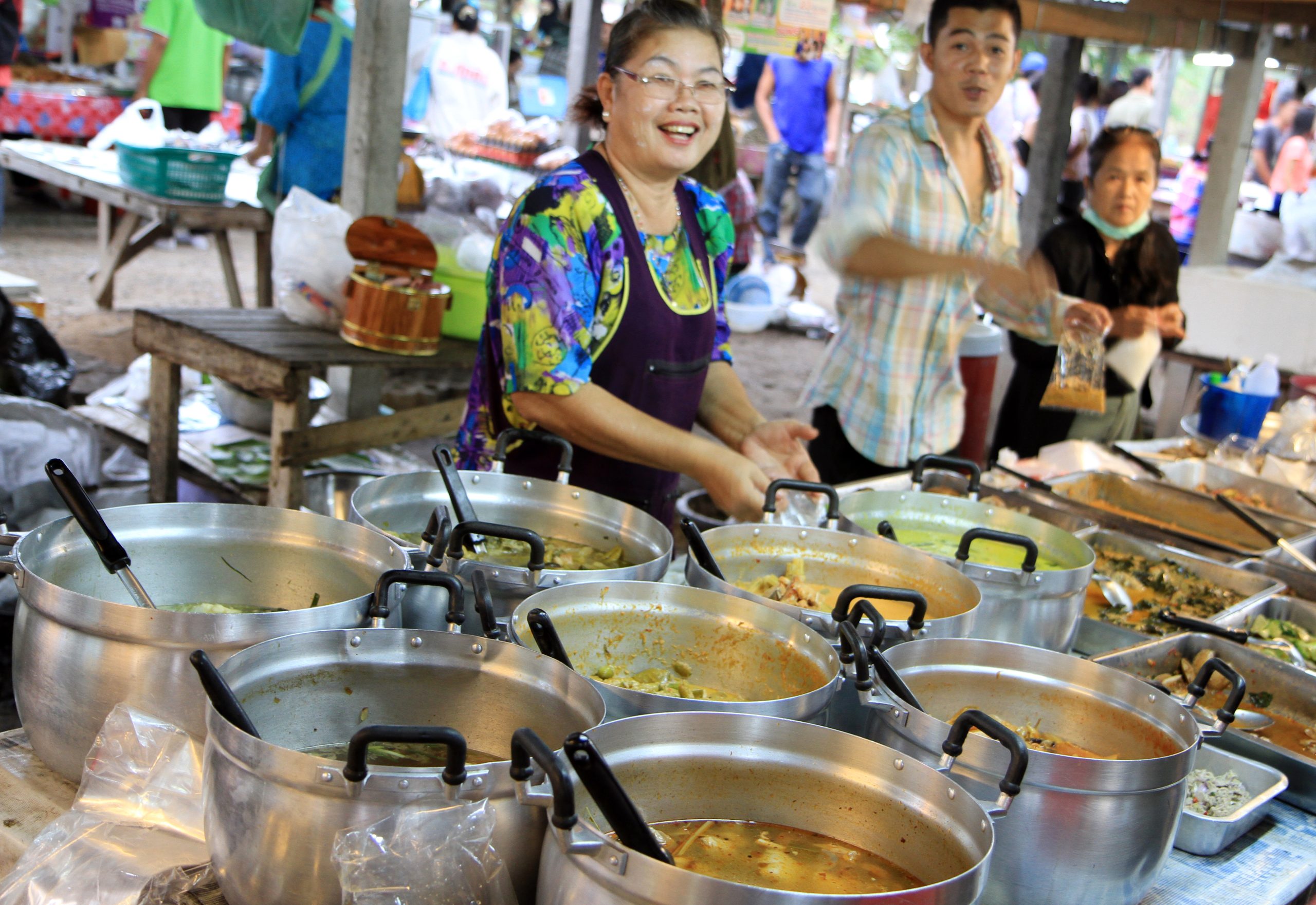 Small food vendors outside Hua Hin