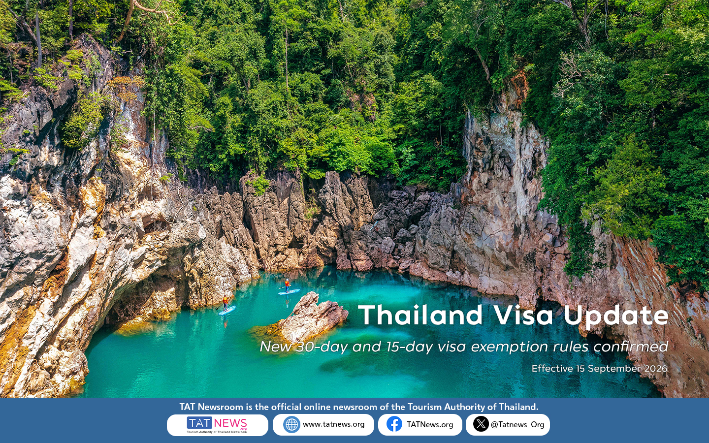Thailand visa-exemption changes effective 15 September 2026
