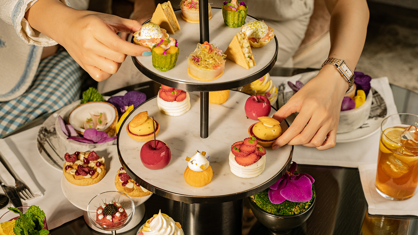 Pastries prepared for afternoon tea at The Lounge Bangkok