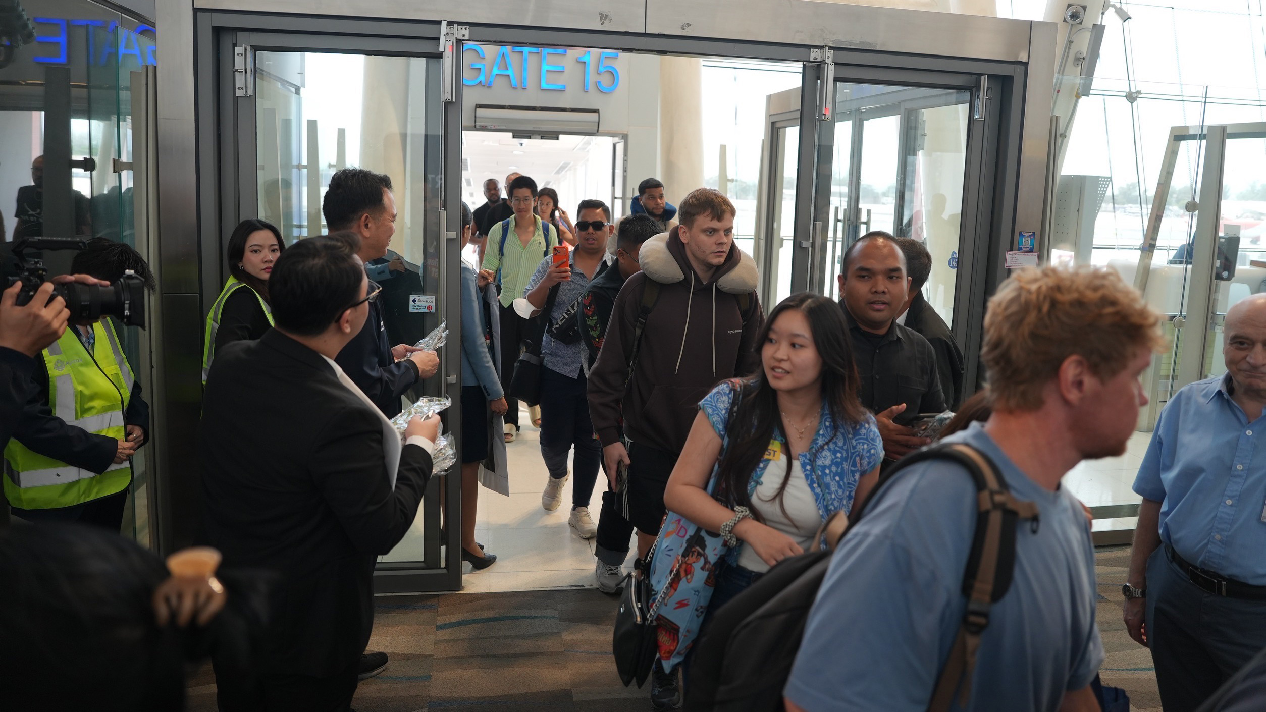 Passengers on the inaugural Bali-Phuket service