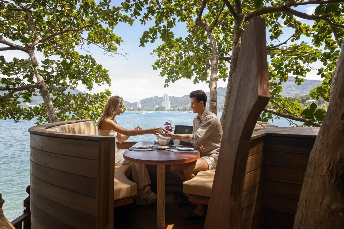 Couple dining at TreePods Chef's Table at Amari Phuket