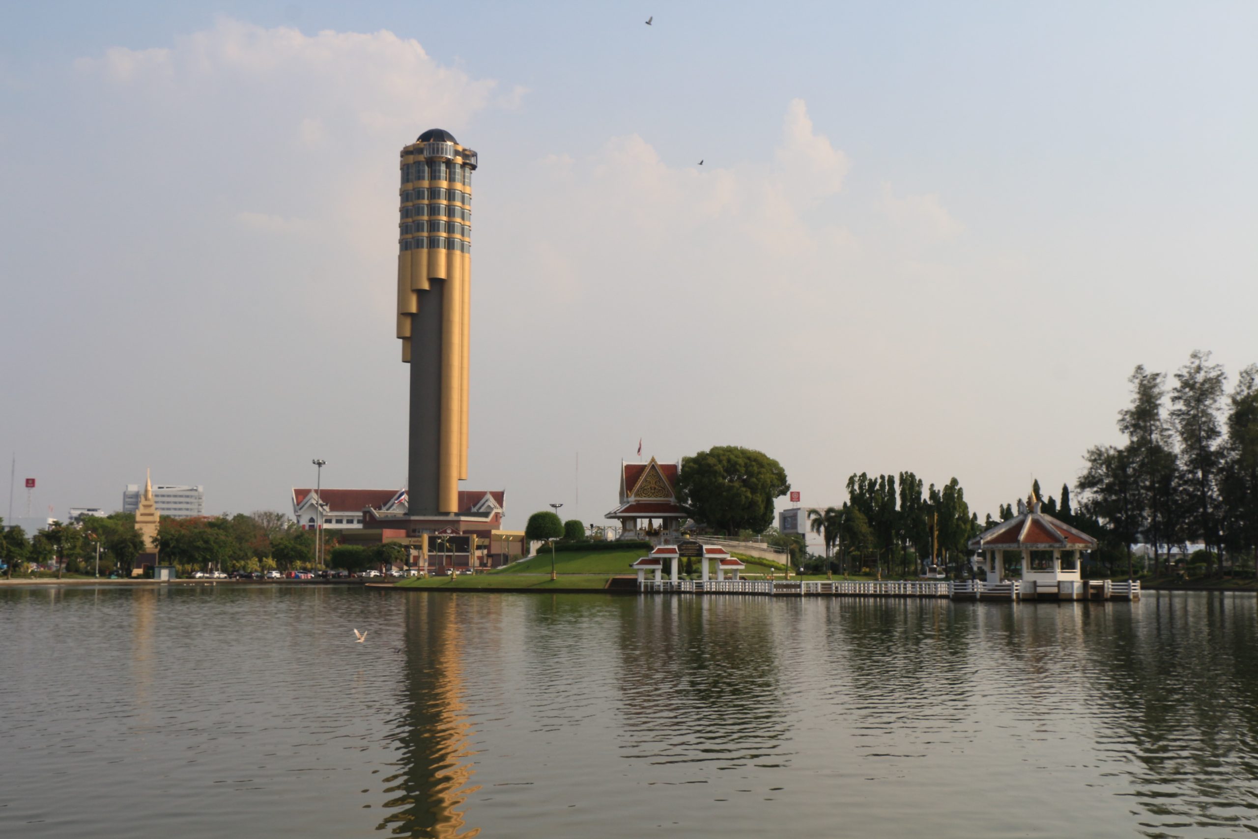 View across Bueng Phlan Chai toward Roi Et Tower