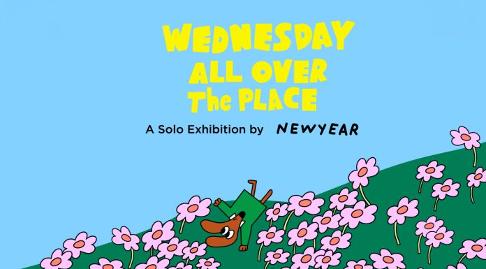 Wednesday All Over the Place artwork Blue exhibition artwork for Wednesday All Over the Place