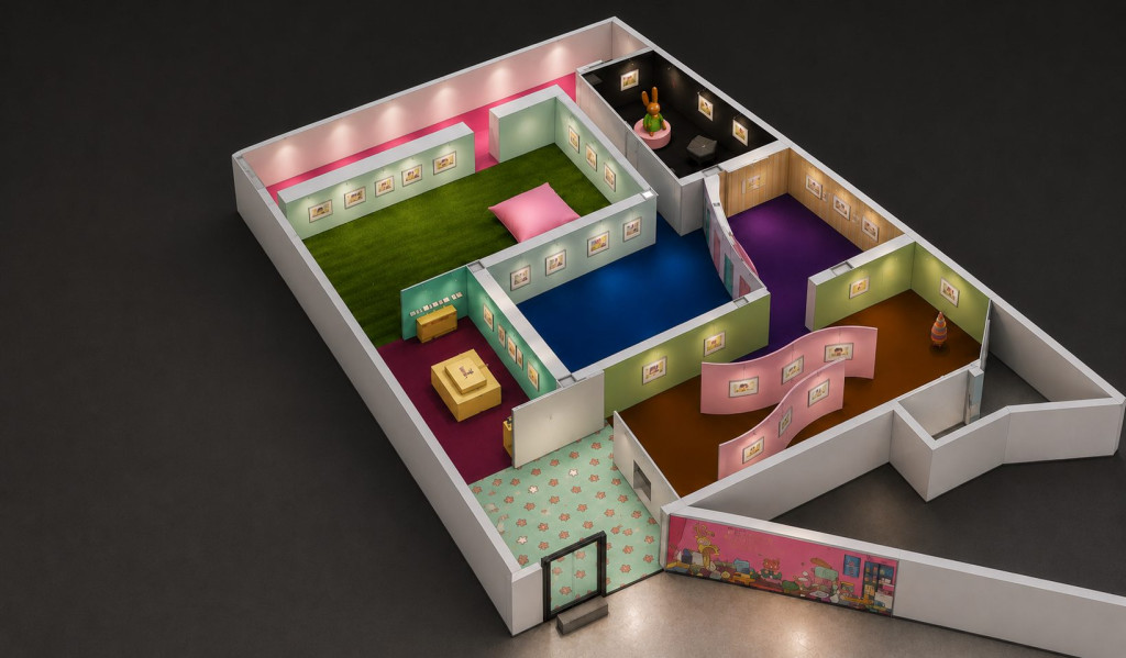 Colourful floor plan for Wednesday All Over the Place
