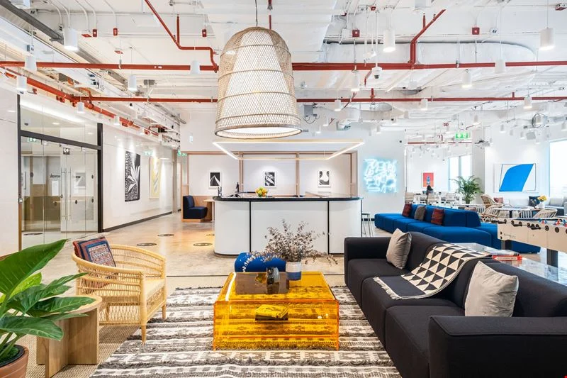 Shared work area at WeWork Spring Tower
