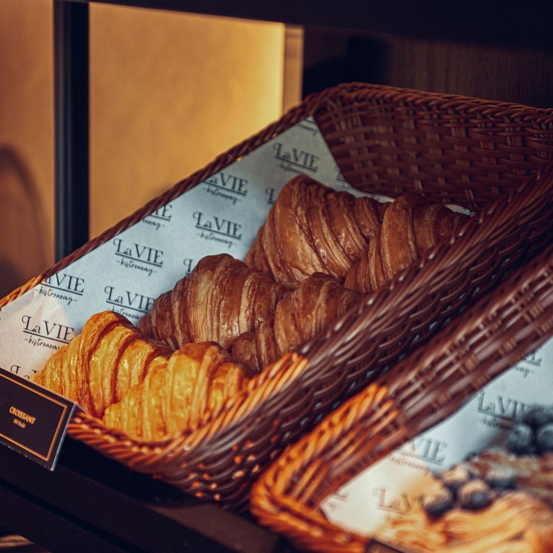 French pastries presented at La VIE Café Bangkok