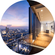 Private terrace high above Bangkok at The Ritz-Carlton Residences