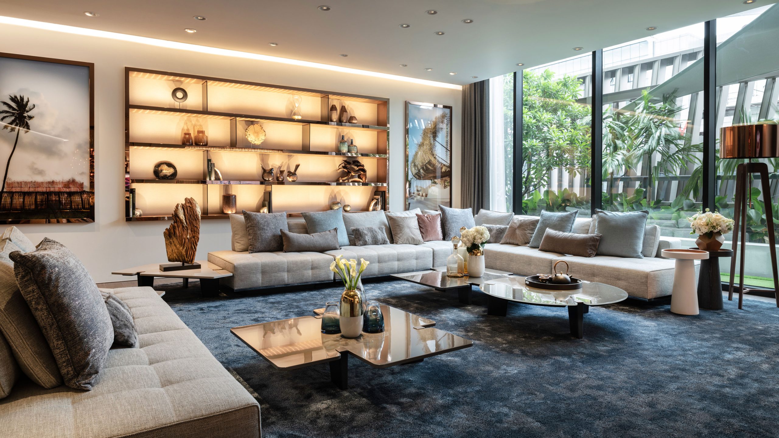 Contemporary seating and Thai art inside AP House Bangkok