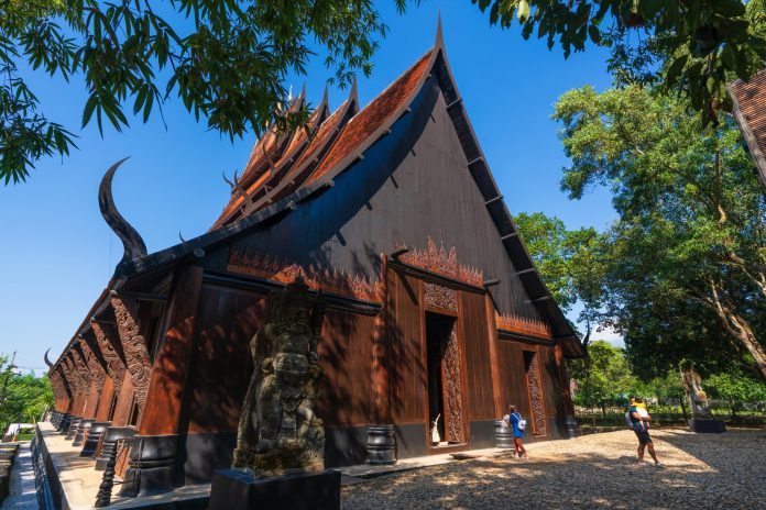 Baan Dam main hall Dark carved main hall at Baan Dam Museum in Chiang Rai