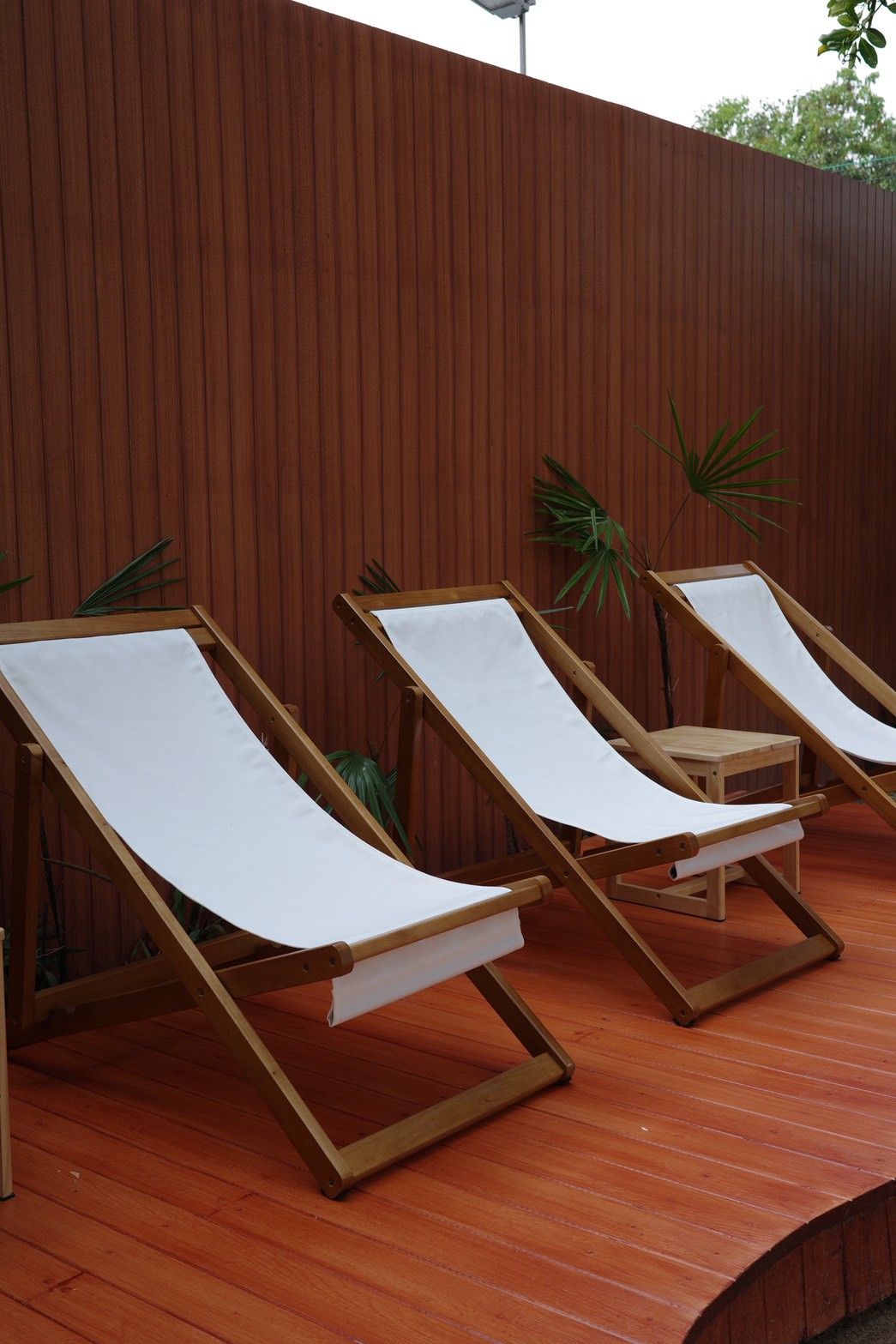 Outdoor recovery seating at Baan Ice Bath