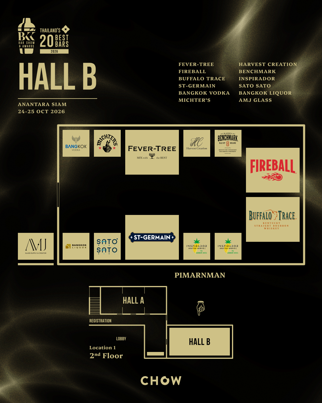 Bangkok Bar Show 2026 exhibitor map for a second hall