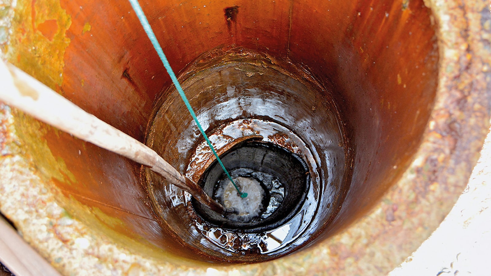Deep mountain brine well used for traditional salt production in Bo Kluea