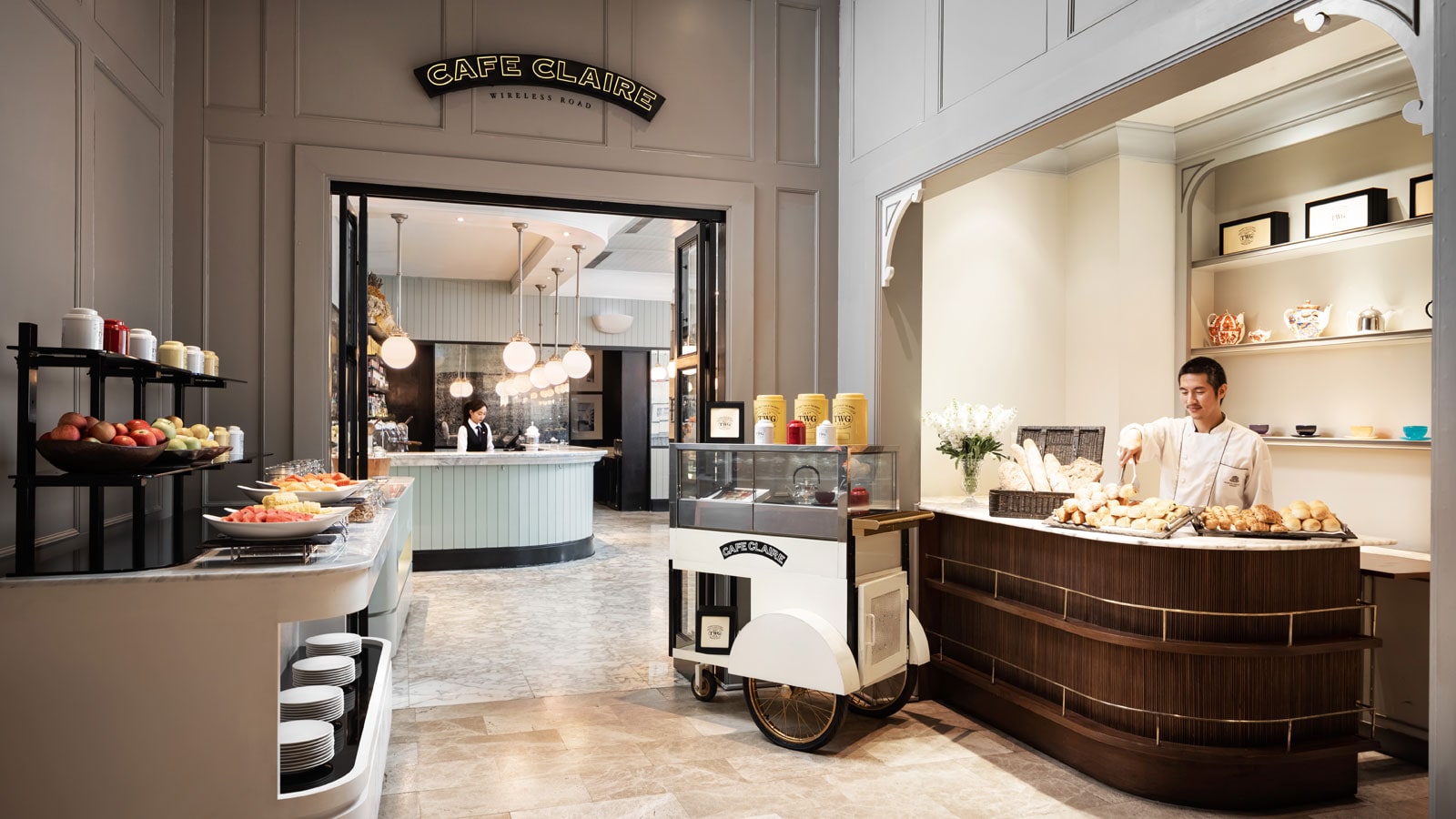 Breakfast dishes and drinks served at Café Claire