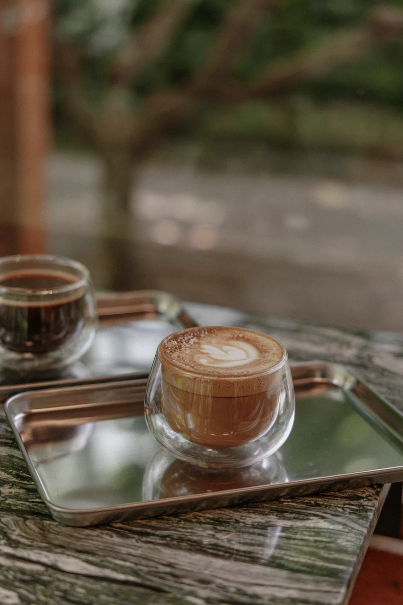 Latte prepared at Cafe LOM Bangkok
