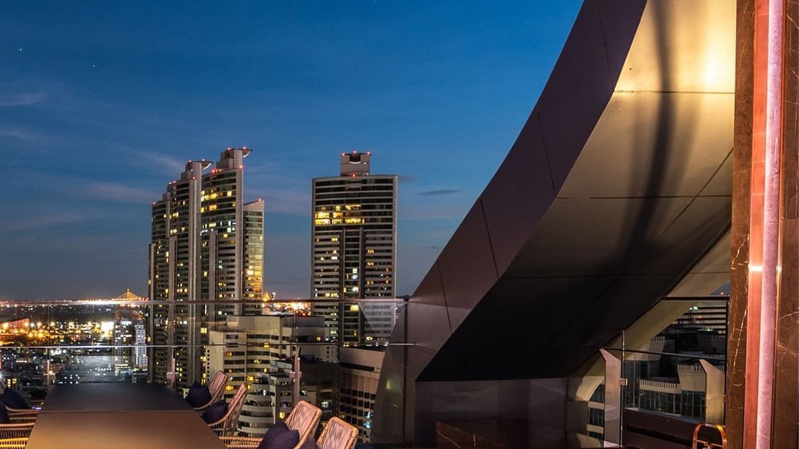 Cocktails served at Cooling Tower Rooftop Bar