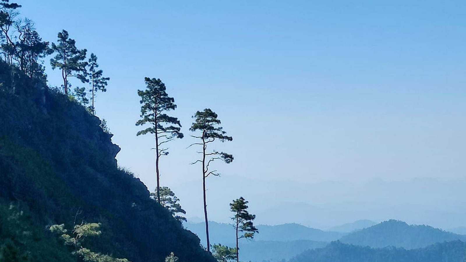 Layered mountain ridges seen from Doi Wiang Pha National Park