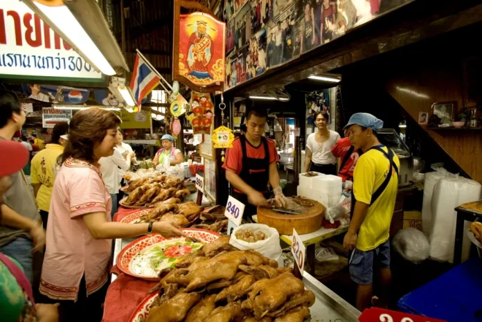 Don Wai Market food stall Prepared duck at Don Wai Market in Nakhon Pathom