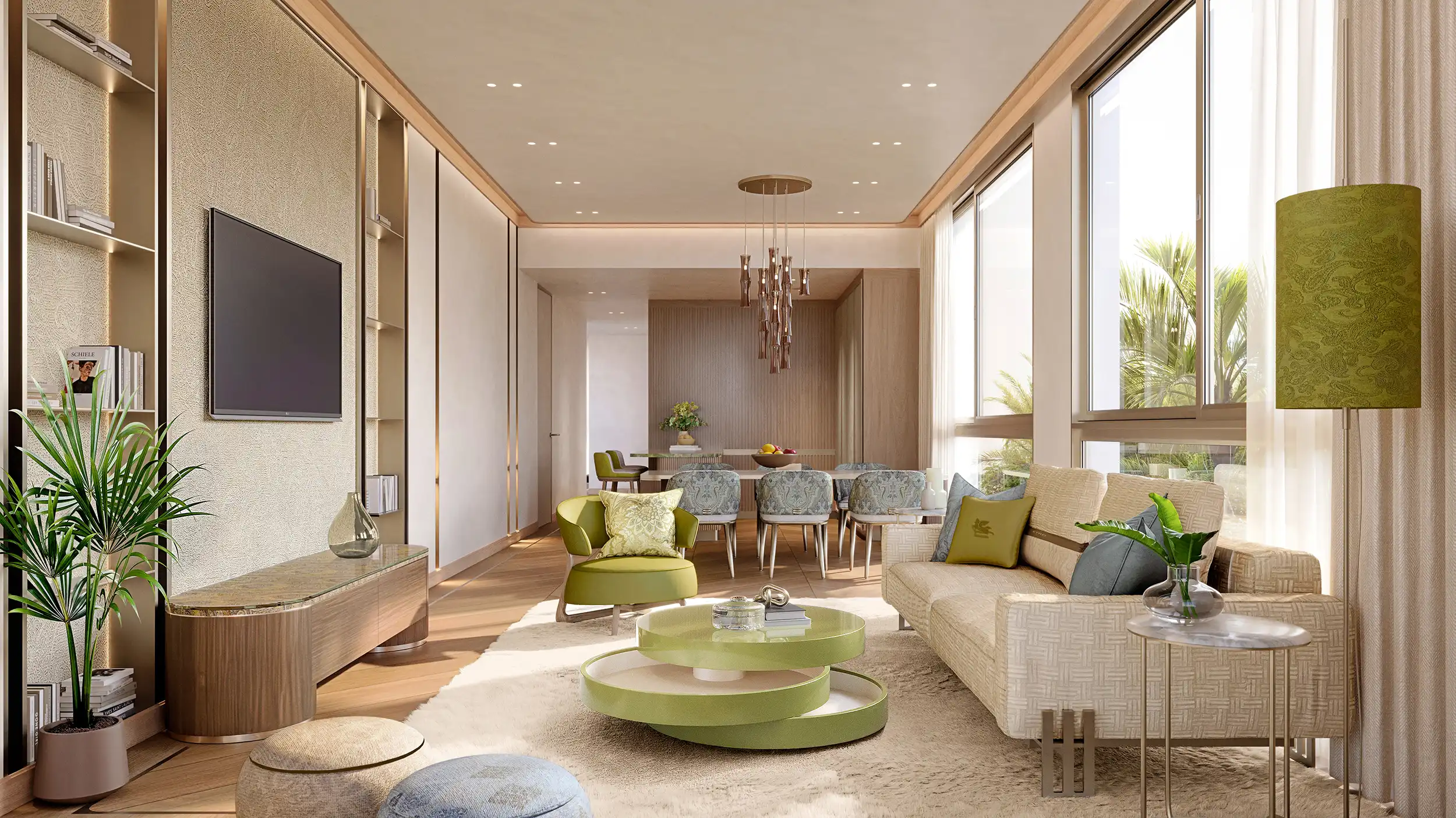 Living room at ETRO Residences Phuket