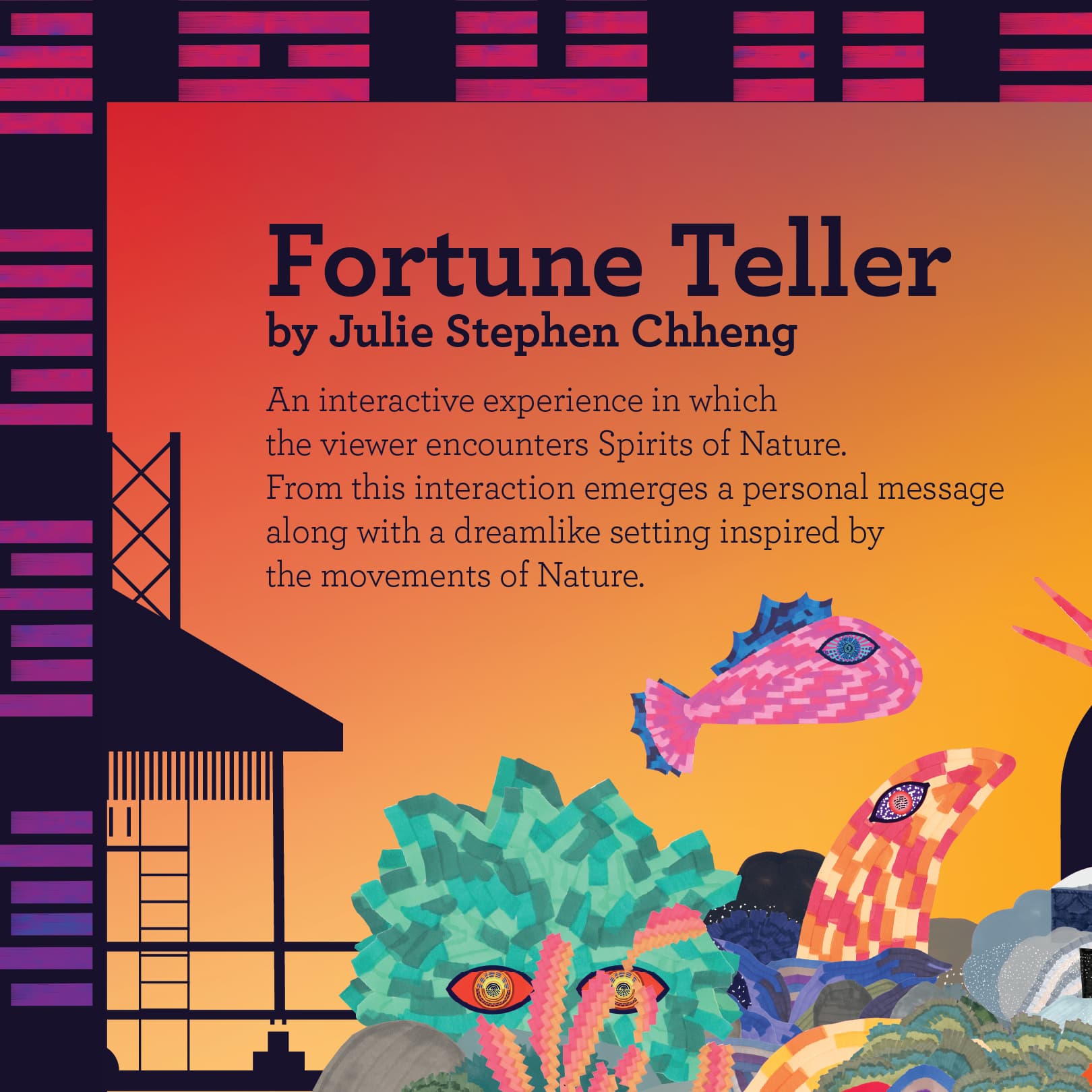 Illustrated introduction to the Fortune Teller interactive exhibition