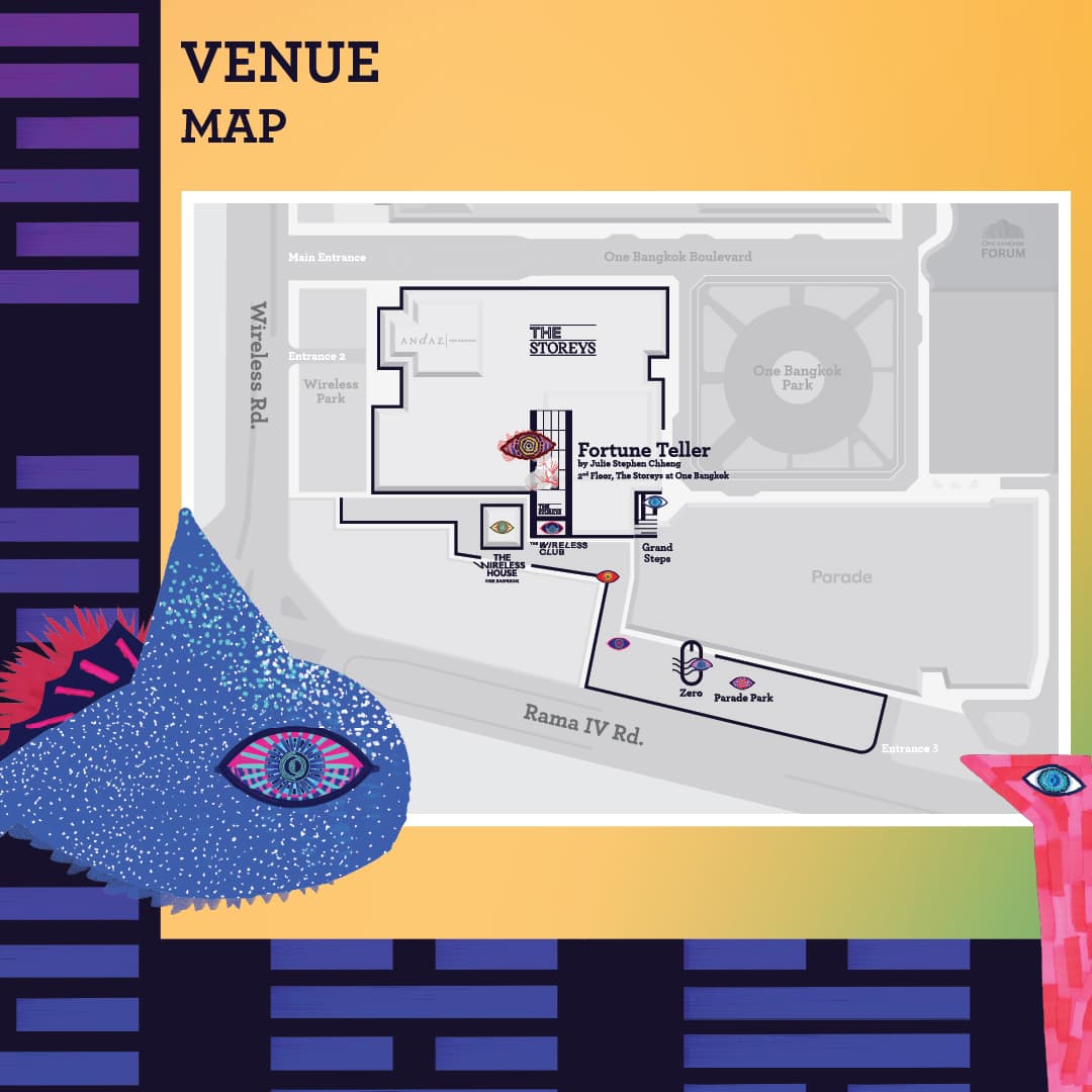 One Bangkok map for the Fortune Teller exhibition