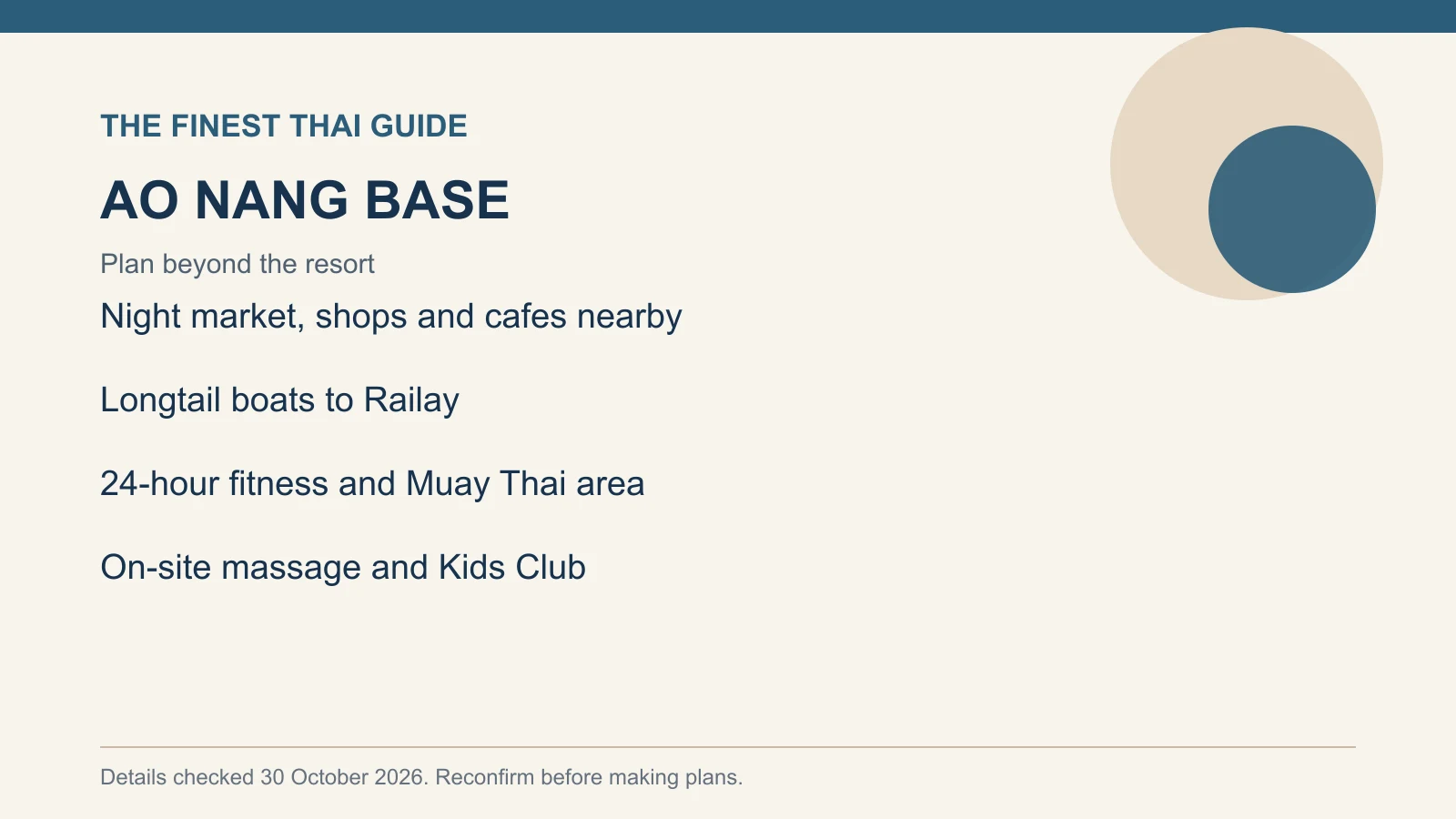 AO NANG BASE: Plan beyond the resort