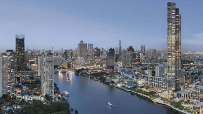 Four Seasons Private Residences Bangkok Four Seasons Private Residences Bangkok tower beside the Chao Phraya River
