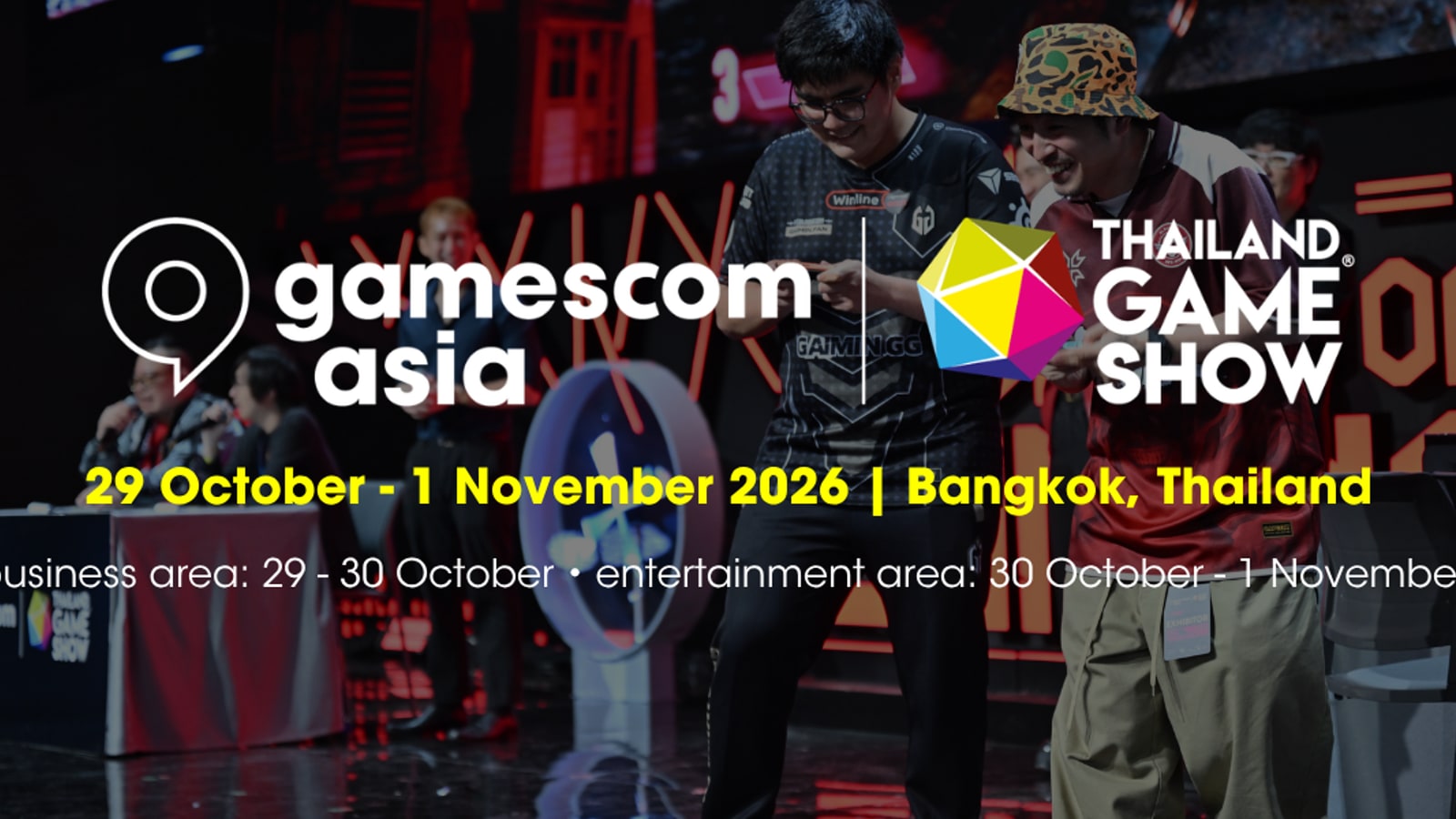 Gaming competitors on the gamescom asia stage