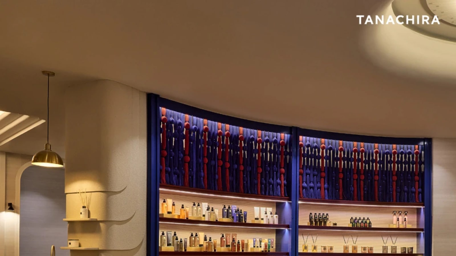 HARNN products displayed inside the Surawong spa