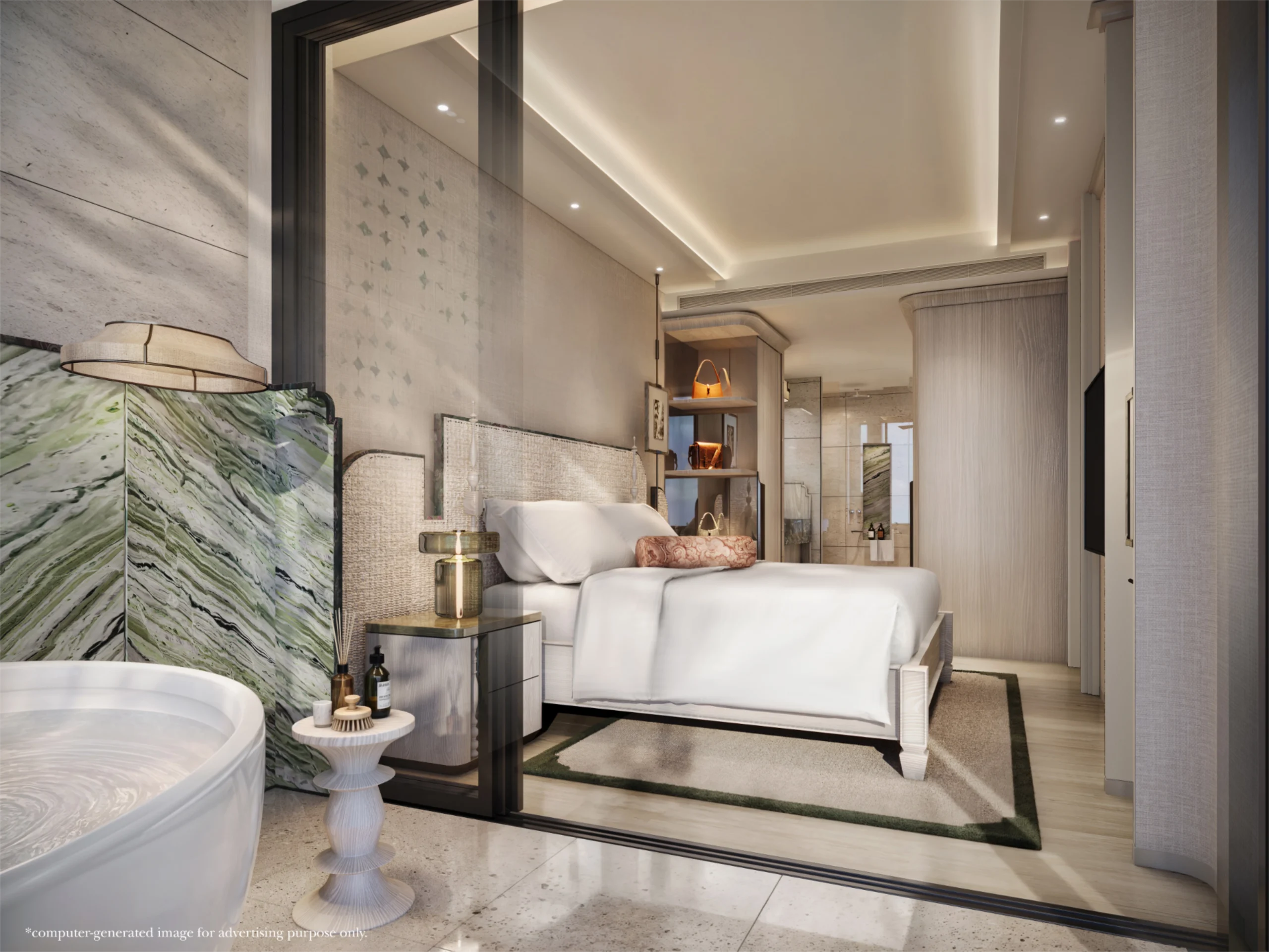 Master bedroom in a one-bedroom InterContinental Phuket residence