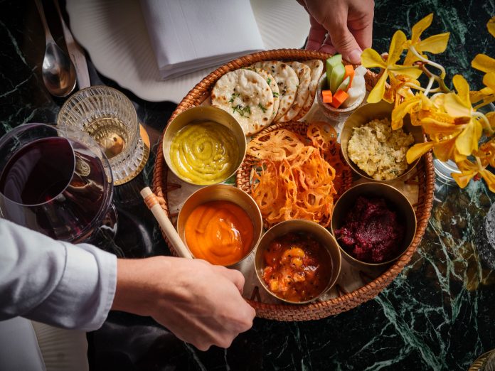 Jharokha by Indus Firepit Indian dishes presented at Jharokha by Indus Bangkok