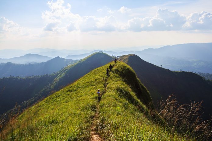 Narrow ridge on Khao Chang Phueak in Kanchanaburi