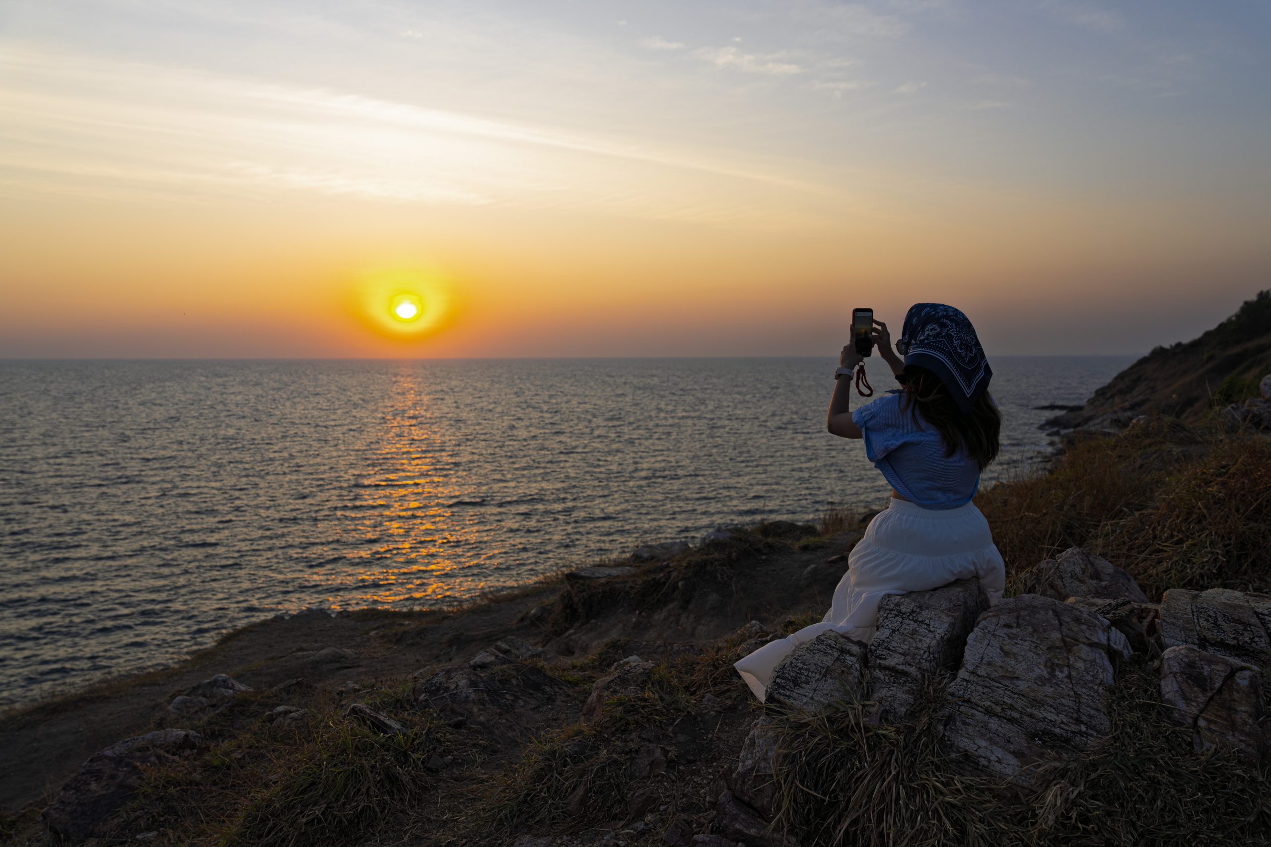 Sunset over the sea at Khao Laem Ya