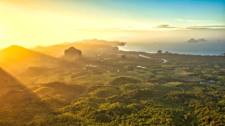 Mountain and sea view from Khao Ngon Nak in Krabi