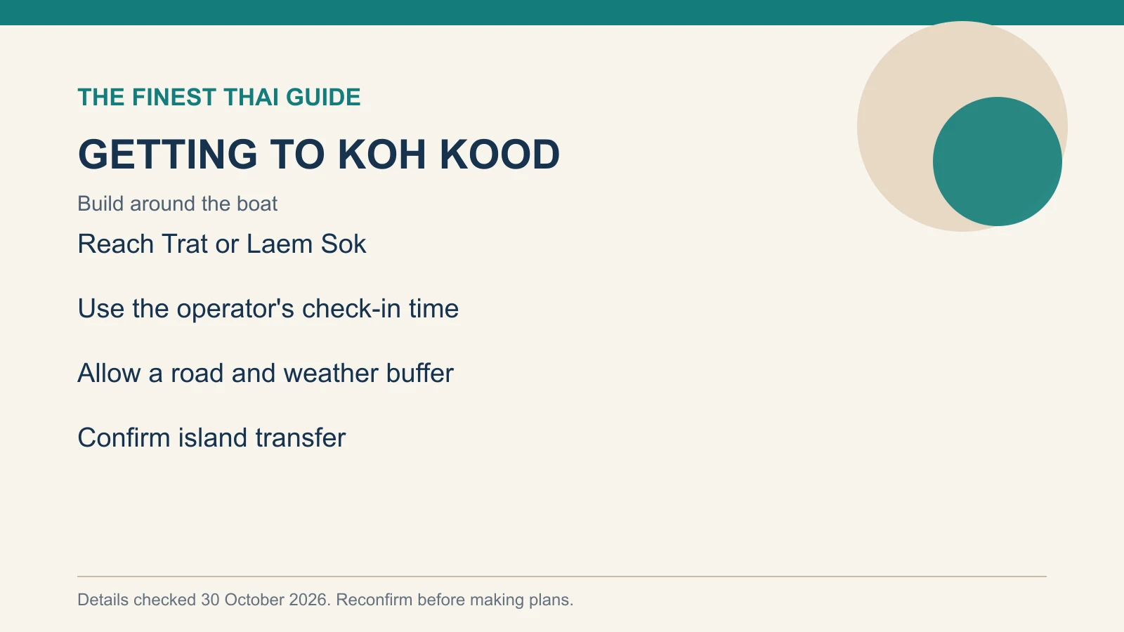 GETTING TO KOH KOOD: Build around the boat