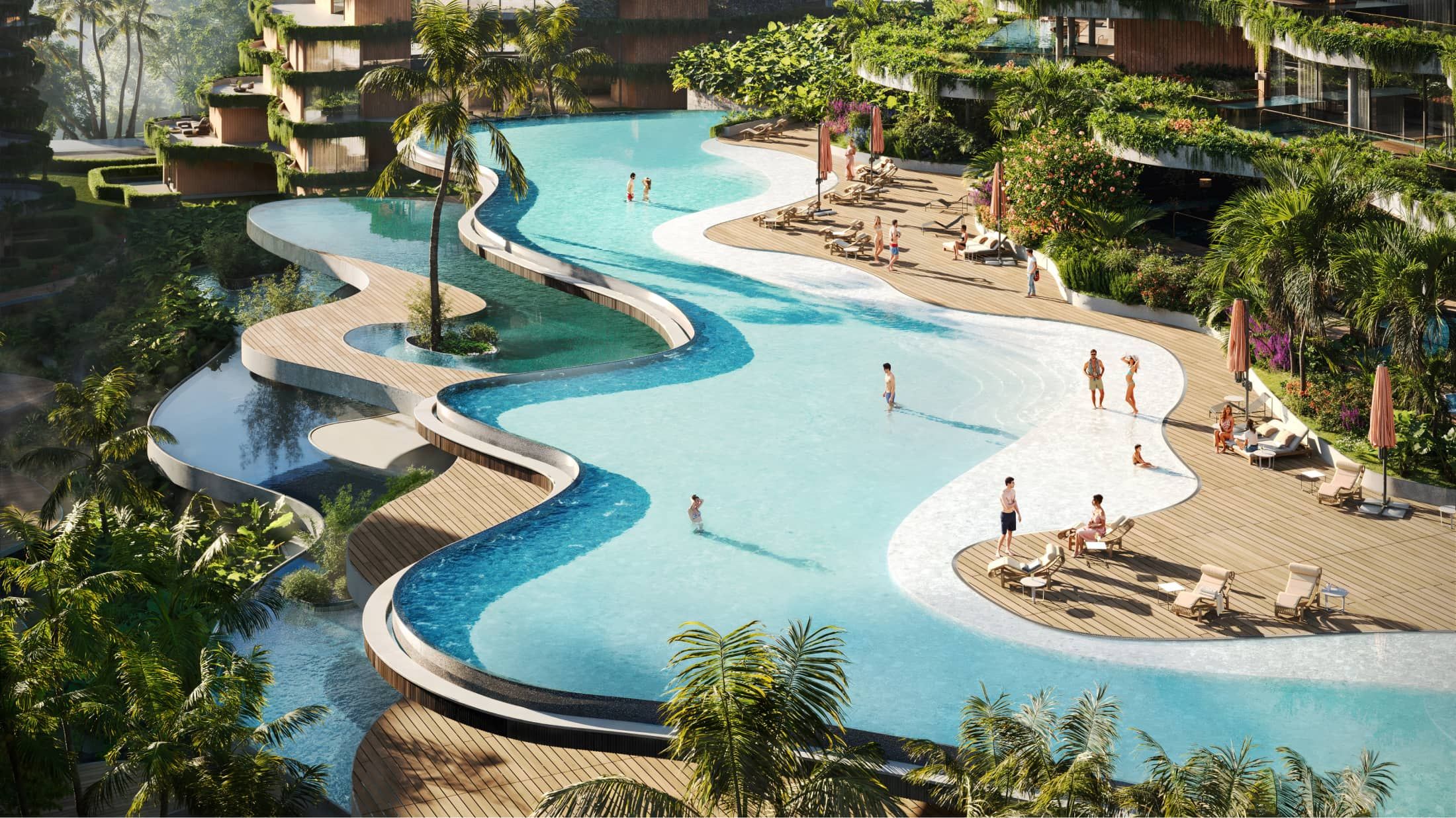 Official rendering of Layan Verde residential buildings