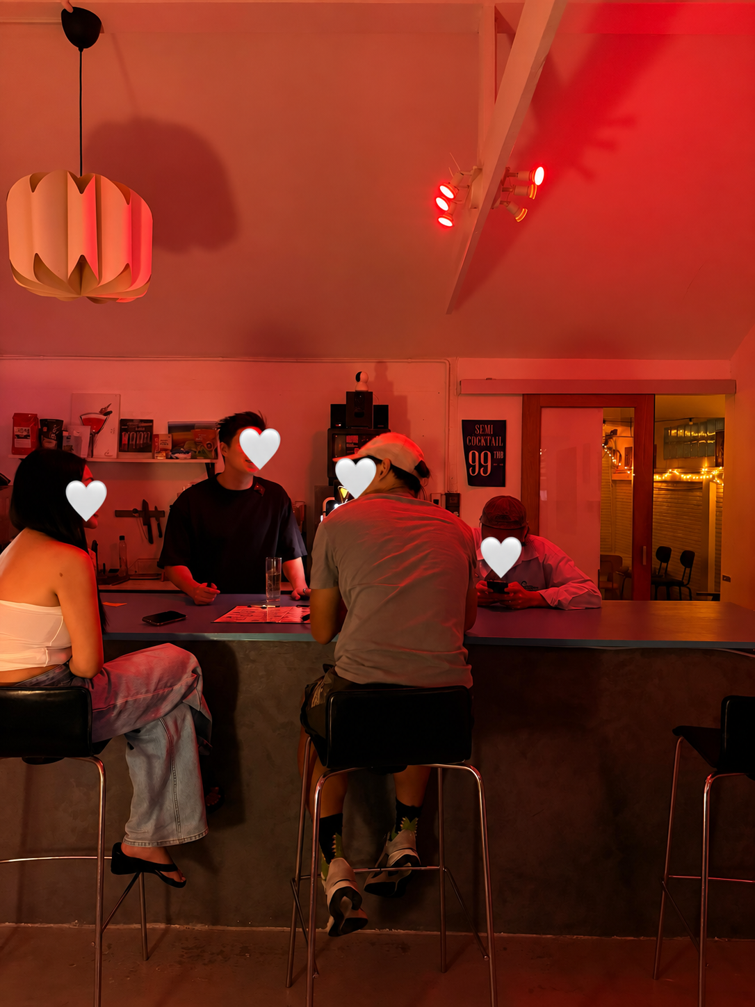 Interior seating at Medium Bar Bkk