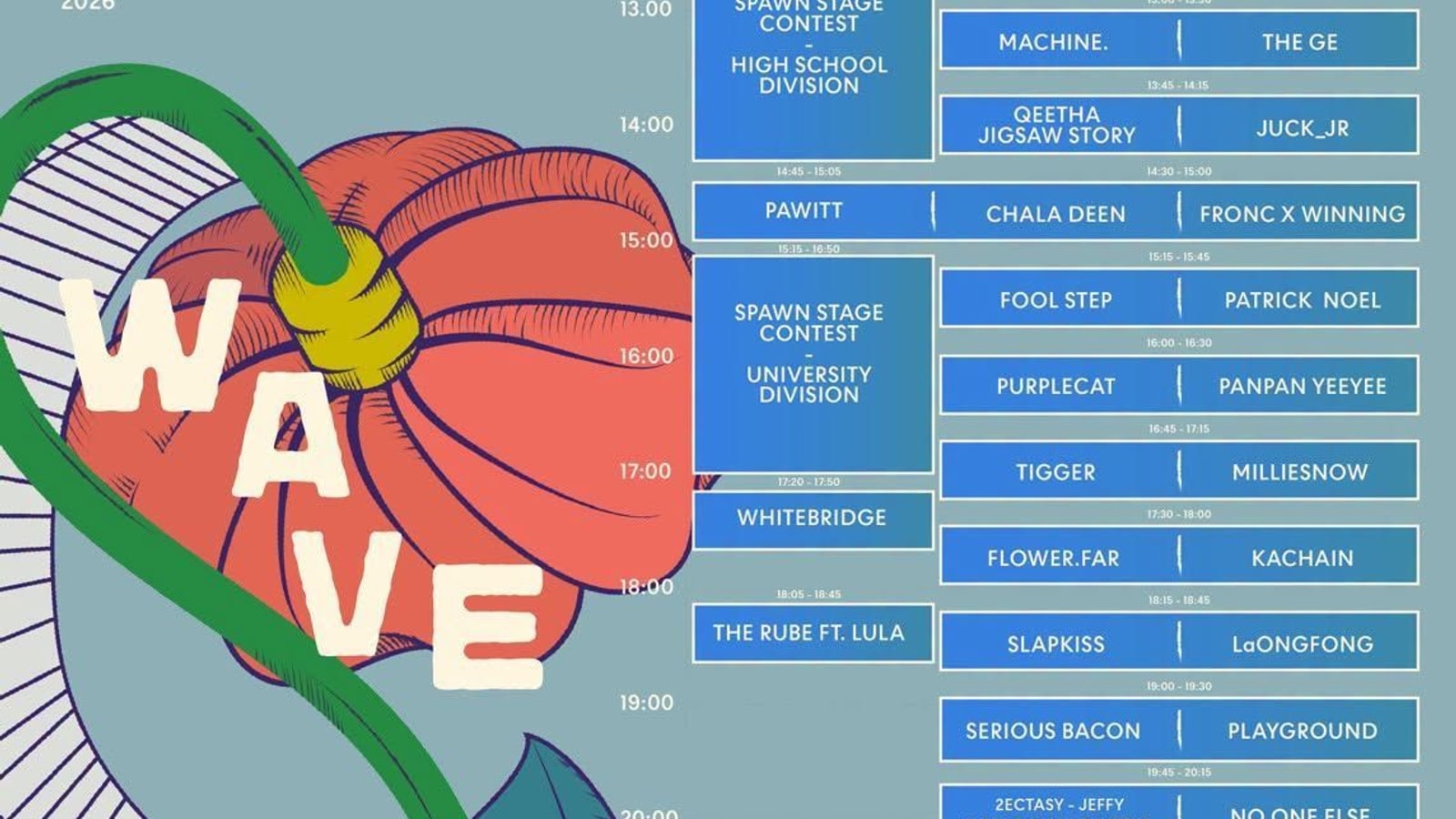 Wave Stage schedule for Melody of Life 17 at centralwOrld